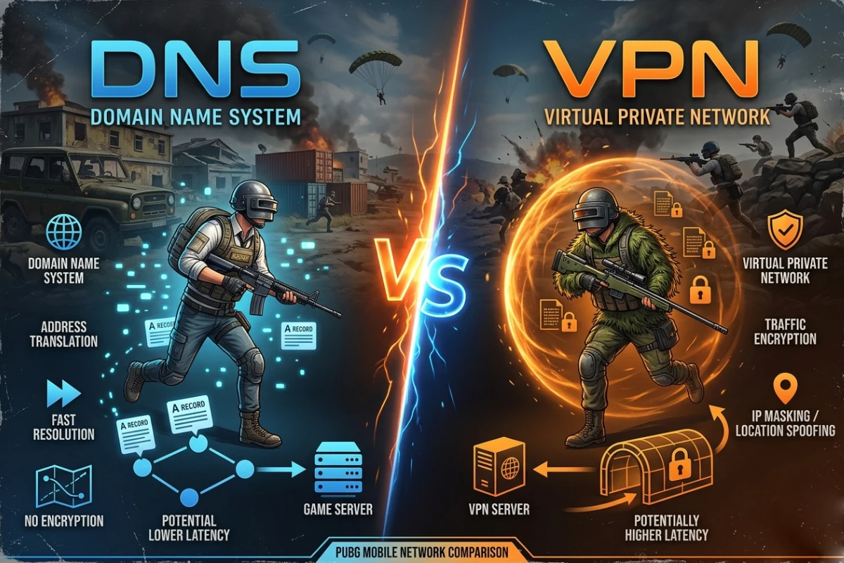 مقایسه DNS با VPN برای پابجی موبایل