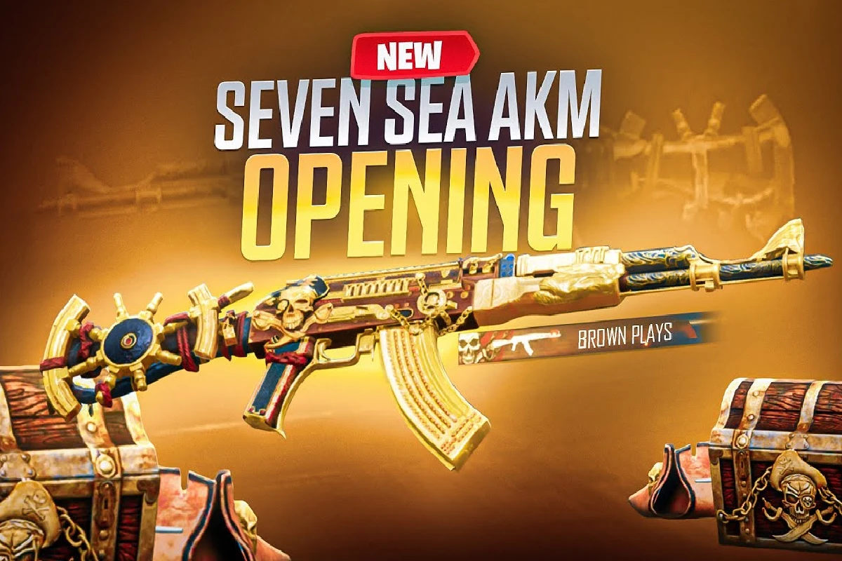 اسکین اسلحه  AKM – Gold Pirate
