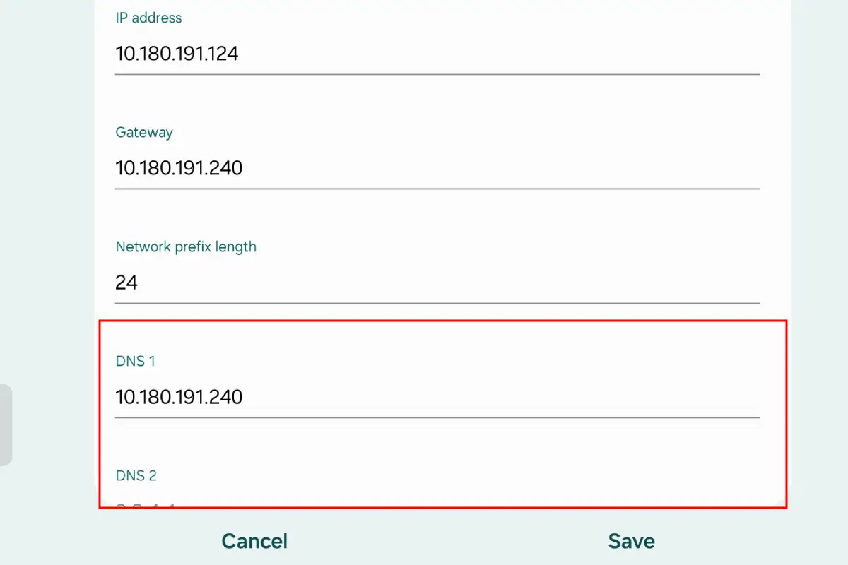 تغییر DNS وایفای 4