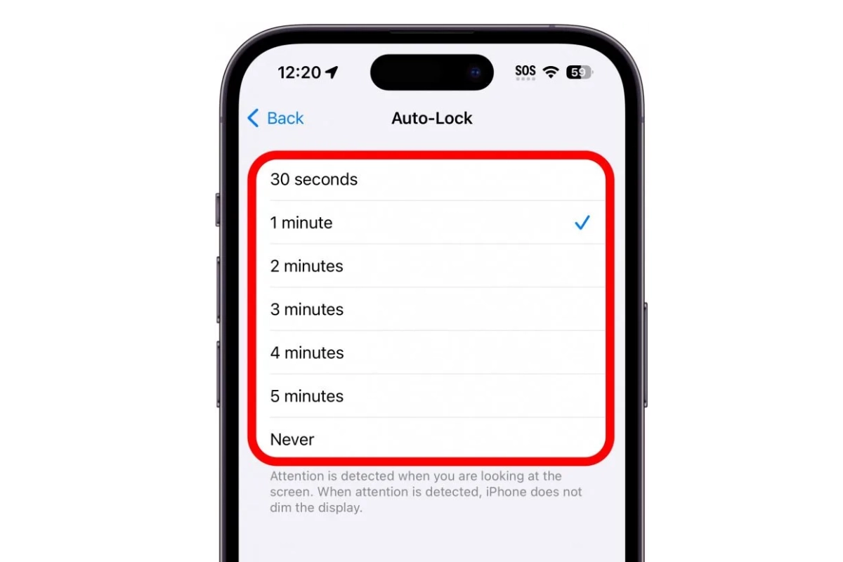 تنظیمات Autolock در آیفون