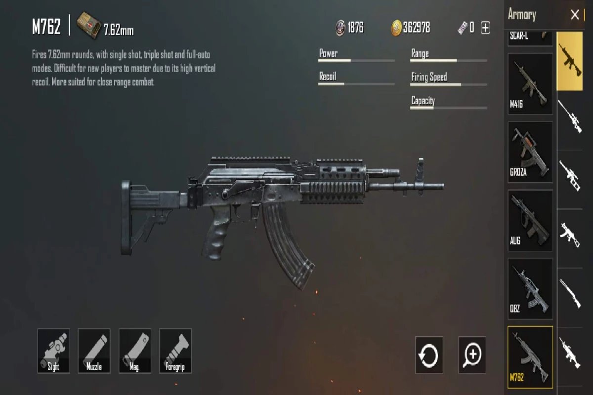 اسلحه M762 پابجی موبایل
