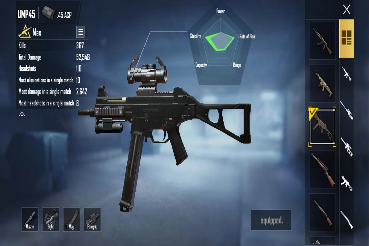 اسلحه UMP45 پابجی موبایل