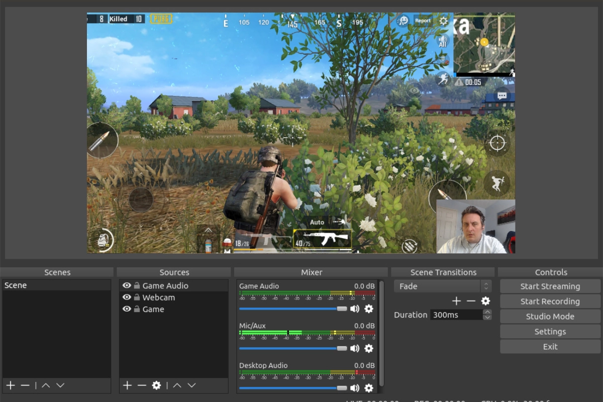استریم پابجی موبایل OBS Studio